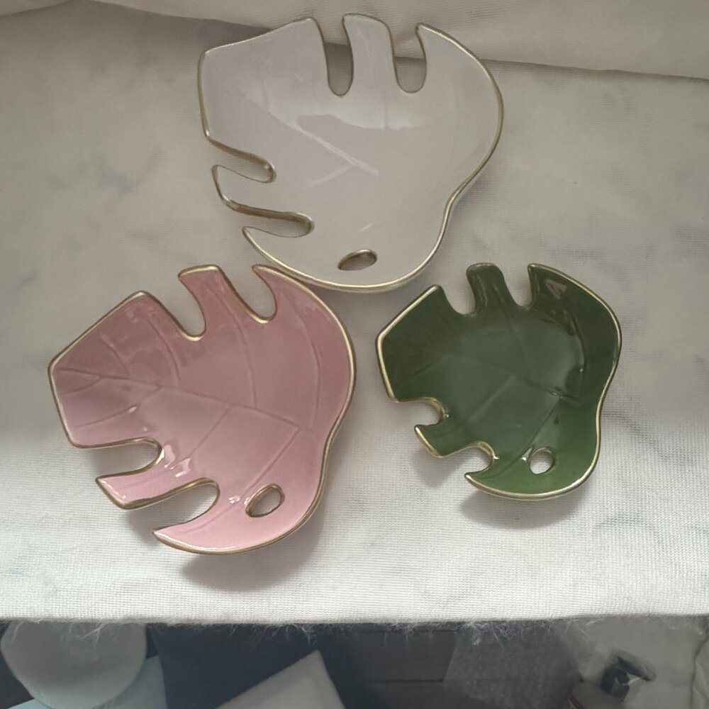 Palm Leaf Ceramic Jewelry Set